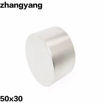ZHANGYANG 1stk N52 Neodym-magnet 50x30 mm rund metal super stærke magneter 50*30 runde magnet stærkeste permanente magnetiske