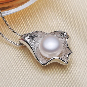 ZHBORUINI Perle Halskæde Perle Smykker 925 Sterling Sølv Smykker Til Kvinder Naturlige Ferskvands Perle Muslingeskal Vedhæng Gave