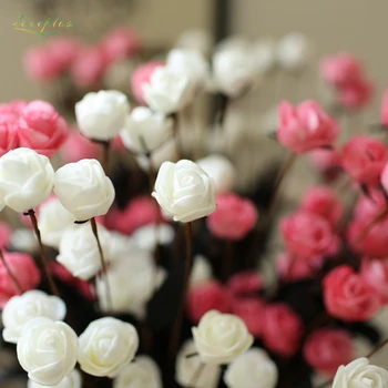 Zinmol culorful Silke Blomster, Kunstige Blomster 15 Hoveder Lille Rose Elegant Blomster Hjem Udsmykning til bryllupsfest Rose Buket