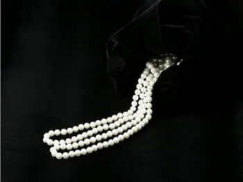 Zivyes 1920'erne Halskæde Great Gatsby 75CM Imiteret Perle Flapper Tilbehør Smykker