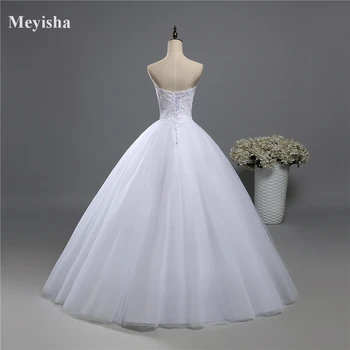 ZJ9022 2016 mode Perler Crystal White Satin Wedding Dress for brides plus size formelle sweetheart 2-16W/18W/20W/22W/24W/26W/28W