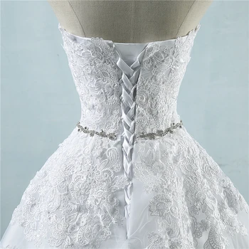 ZJ9032 2017 Sweetheart lace flower White Ivory Mode Sexet brudekjoler for plus size brude maxi størrelse 2-26W