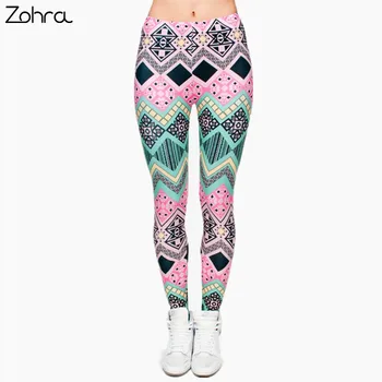 Zohra Helt Nye Mode Aztec Print legins Punk Kvinders Legging Elastiske Bukser Casual-Slim-fit Bukser, Leggings