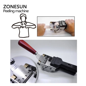 ZONESUN Gratis shiping læder skrælle maskine Manual læder skiver Læder splitter med 5pcs dobbelt sharping blade