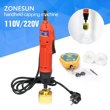 ZONESUN Manuel elektrisk Lukning Maskine til skruelåg, skrue capper plast flaske loft maskine capper(10-50MM)