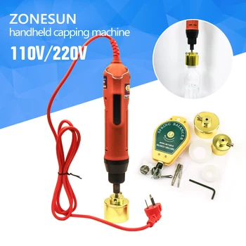 ZONESUN Manuel elektrisk Lukning Maskine til skruelåg, skrue capper plast flaske loft maskine capper(10-50MM)