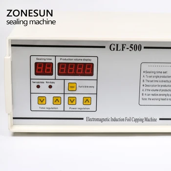 ZONESUN Nye Model GLF-500 Bærbare og Kontinuerlig Induktion Sealer Hot Salg håndholdt Loft Maskine Forsegling Dimeter 20-100 mm