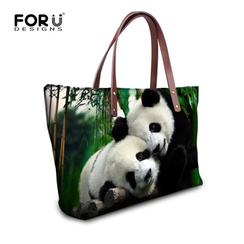 Zoo Dyr, Kvinder Håndtasker 3D-Print Hest Panda Skulder Taske Til Lady Kvinder af Høj Kvalitet Bolsas Feminina Bærbare Tote Taske