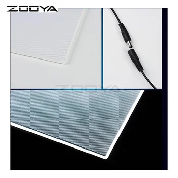 ZOOYA 5D DIY Diamant Broderi A4 LED Lys Stencil Touch Pad Kopi,Gælder for EU/DK/AU/US/USB-Stik, Diamant Mosaik Dekoration A4