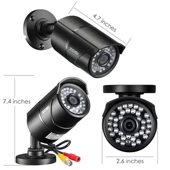 ZOSI 1/3 Farve CMOS 1000TVL Bullet CCTV Kamera HD Mine/Udendørs 36 IR dioder Dag/Nat-Sikkerhed Home Video Overvågning Kamera