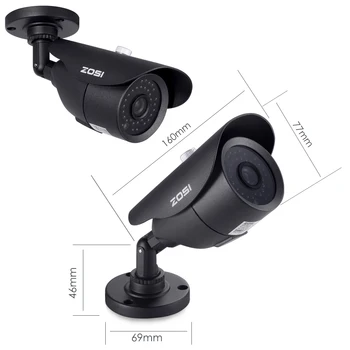 ZOSI 4CH CCTV DVR System 1080p 4STK 2,0 MP IR Vejrandig Udendørs Videoovervågning Hjem Sikkerhed Kamera System 4-KANALS DVR Kit