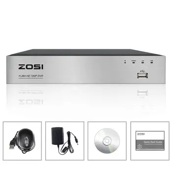 ZOSI 8 Kanal TVI 4-I-1 optager 720P Sikkerhed 8CH CCTV DVR Mini Hybrid HDMI DVR Understøtter Analog/AHD/TVI/CVI Kamera