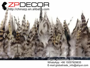 ZPDECOR Factory Producent 10Yards/lot 4-6tommer-Premium Kvalitets Naturlige Grå Chinchilla Hane Fjer Trim Frynser