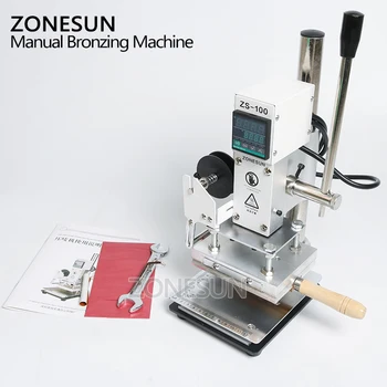 ZS-100 ZONESUN Dobbelt Formål varmeprægning Maskine Manual Bronzing Maskine for PVC-Kort, læder og papir stempling maskine