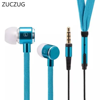 ZUCZUG NYE Snørebånd Hovedtelefon Stereo Metal Bass-Hovedtelefoner Headset Musik Øretelefoner med Mikrofon til Xiaomi Sport Hovedtelefoner