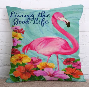 ZXZXOON Amazon hot salg Flamingo dyr med hjem tekstil med pude tilfælde, bomuld, linned pude dække for sofa hjem 45x45cm