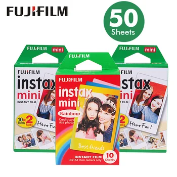 Ægte 50 Ark Hvid Kant Fuji Fujifilm Instax Mini 8 Film For 7s /9/70/90/25 sp-1 300 Instant-Kameraer Fotopapir