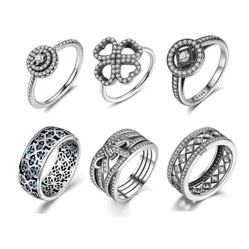 Ægte 925 Sterling Sølv Sarte Følelser Bue Finger Ringe Oprindelige Luksus Ring Fine Smykker SDP7189