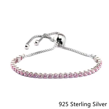 Ægte 925 Sterling Sølv Smykker, Mousserende Strand Armbånd Til Kvinder, der Passer til Europæiske Perler Og Charms CKK