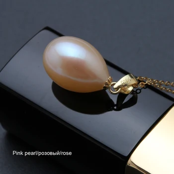Ægte ferskvands perle vedhæng til kvinder,18k hvid naturlige perle vedhæng gule guld smykker datter fødselsdag, fine gave