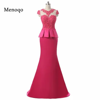 Ægte Fotos Abendkleider Havfrue Cap ærmet Applique Hot Sælger Elegante Kjole til Aften i 2018 Vestidos De Formatura Custom Made