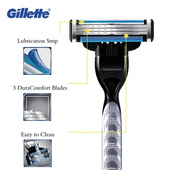 Ægte Gillette Mach 3 Barbermaskiner Skæg Barbermaskiner 1 holder med 1 blade + 8 udskiftning af knive