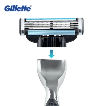 Ægte Gillette Mach 3 Barbermaskiner Skæg Barbermaskiner 1 holder med 1 blade + 8 udskiftning af knive