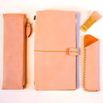 Ægte Læder Traveler ' S Notebook Dagbog Journal Vintage Håndlavet Koskind Gave Rejse Notebook Gratis Bogstaver man embosse