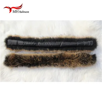 Ægte pels krave af ægte vaskebjørn pels tørklæde 70cm vinter til kvinder, mænd tøj krave anvendes hot salg L#03