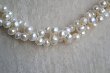 Ægte Perle Halskæde, Hvid Farve 16-20 Cm 6-7mm Ferskvands perlekæde ,Perfekt Lady ' s Smykker,Håndlavet