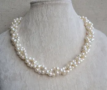 Ægte Perle Halskæde, Hvid Farve 16-20 Cm 6-7mm Ferskvands perlekæde ,Perfekt Lady ' s Smykker,Håndlavet