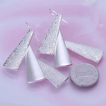 Øreringe smykker forgyldt sølv øreringe,sølv forgyldt mode smykker tre treeleaver fabrik priser, gratis forsendelse kkgm LE015