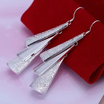 Øreringe smykker forgyldt sølv øreringe,sølv forgyldt mode smykker tre treeleaver fabrik priser, gratis forsendelse kkgm LE015
